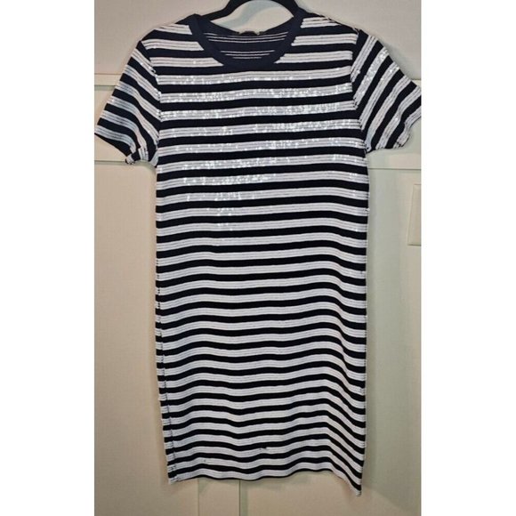 NWT Lauren Ralph Lauren Sequin Dress Sz XS Navy/White- Gorgeous! - Picture 9 of 9